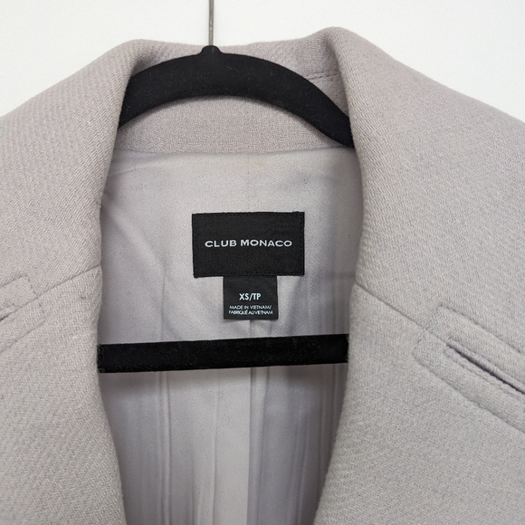 Club Monaco Woman’s Lavender Sogand Wool OverCoat - Picture 8 of 14